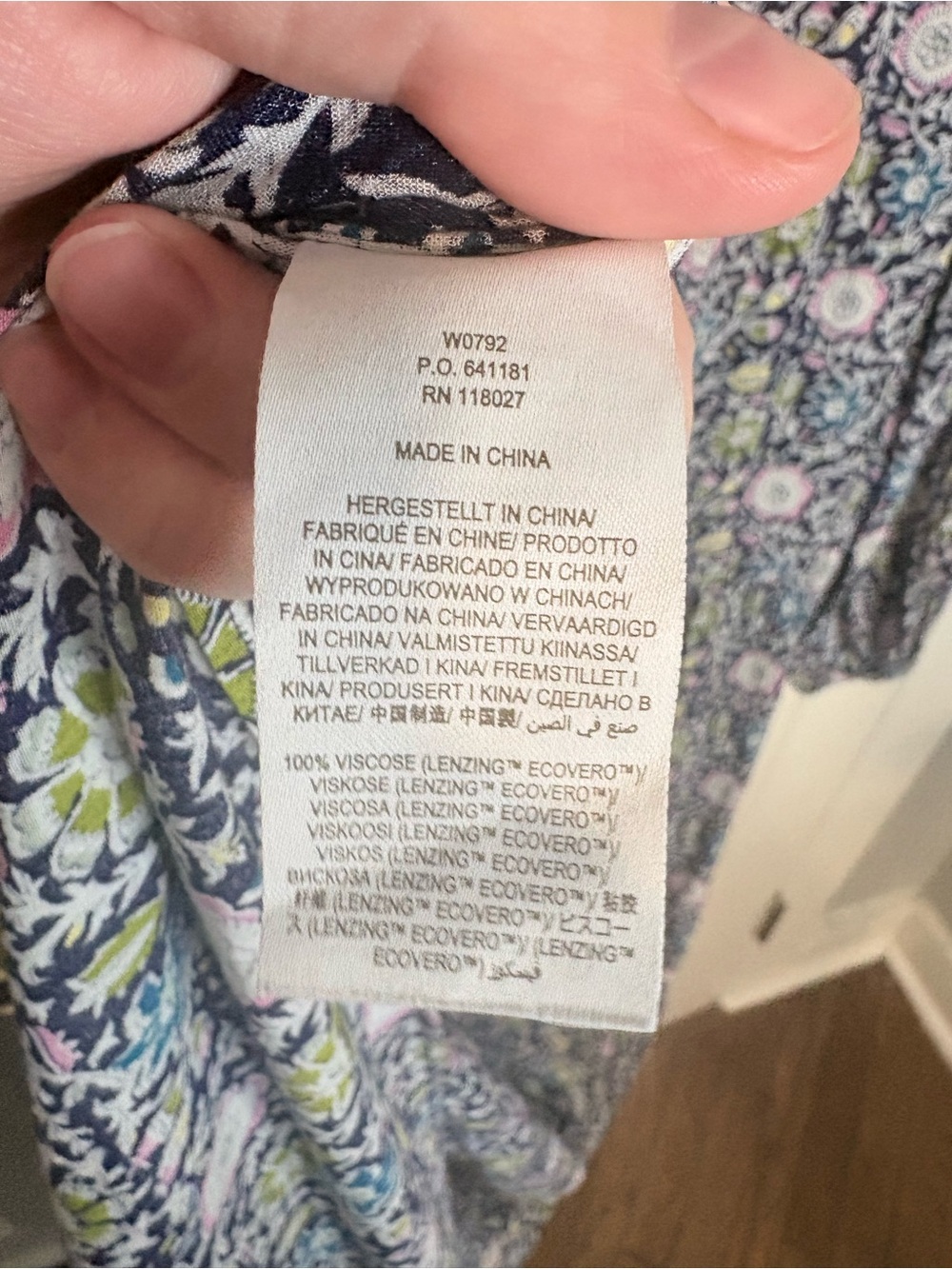 Boden Floral Maxi Dress Size 14 V-Neck Balloon Sleeve EcoVero Navy - Picture 10 of 11